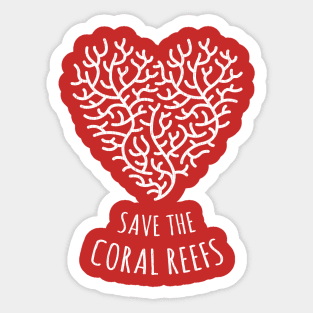 Save the Coral Reefs - Coral Love Heart Sticker